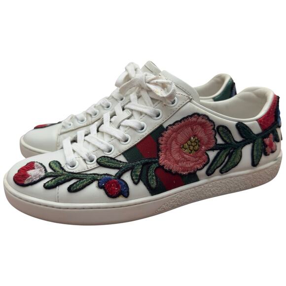 Gucci Ace Embroidered Floral Sneakers Size 36 - Picture 6 of 14